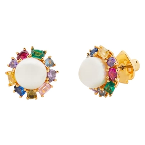 KATE SPADE • Candy Shop Pearl Rainbow  Halo Earrings - Picture 1 of 4